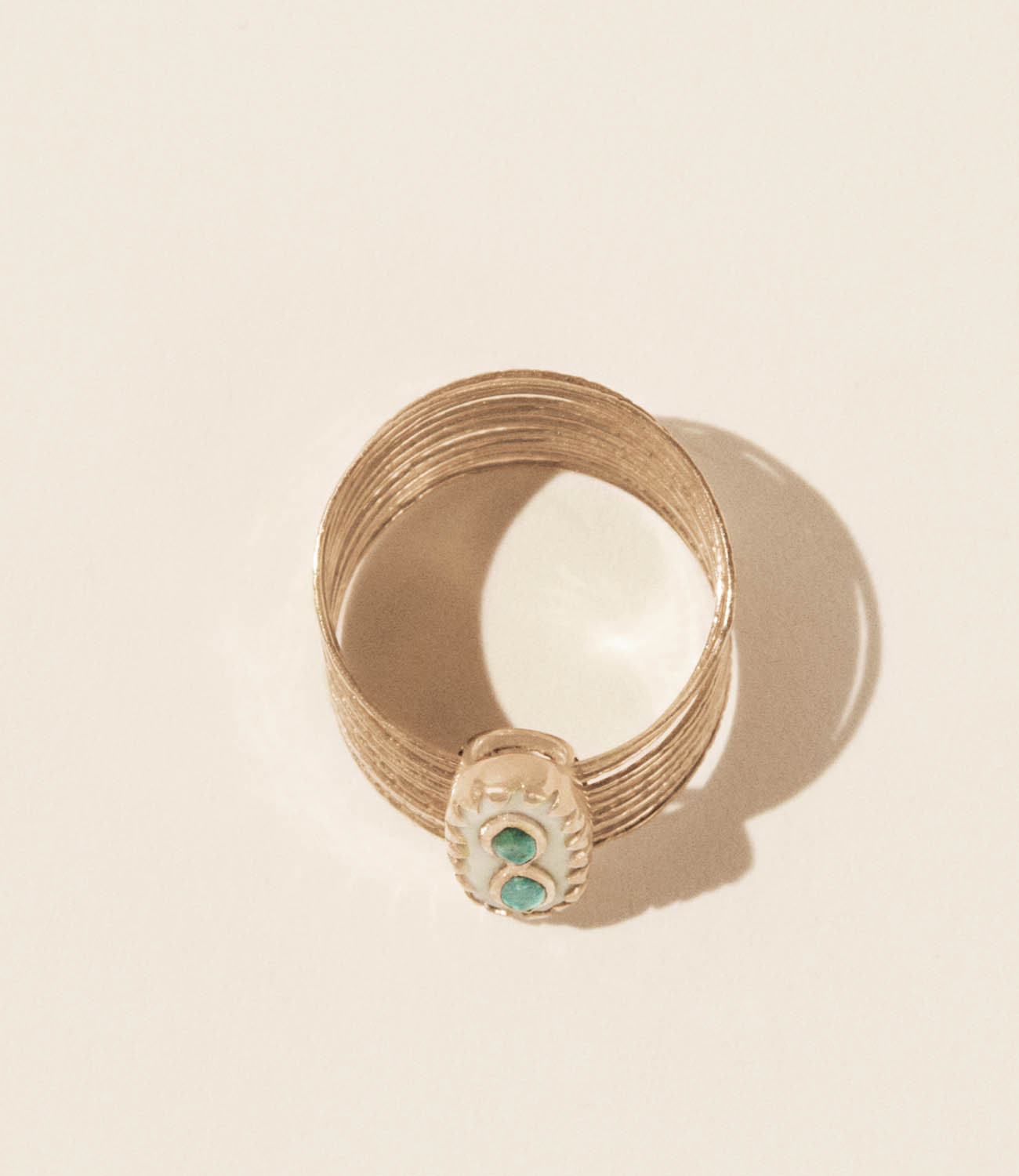 Pascale Monvoisin Ring BOWIE N°1 WHITE TURQUOISE