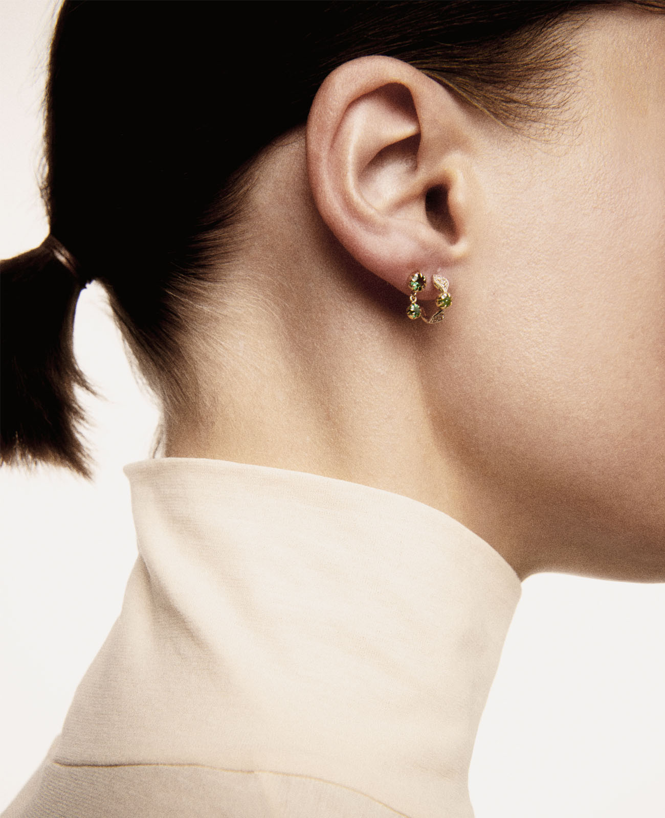 ADELE N°1 EMERALD earring pascale monvoisin jewelry paris