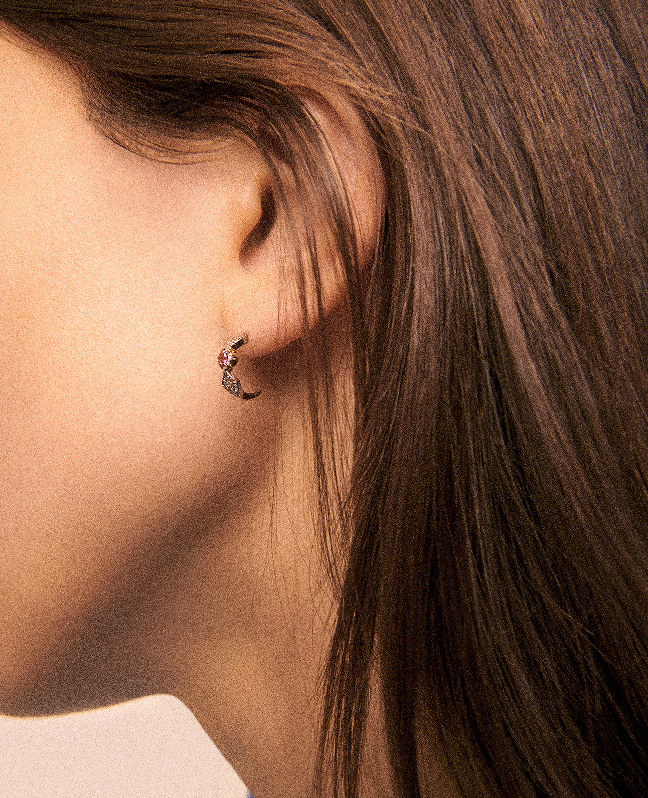 ADELE N°1 PINK SAPPHIRE earring pascale monvoisin jewelry paris