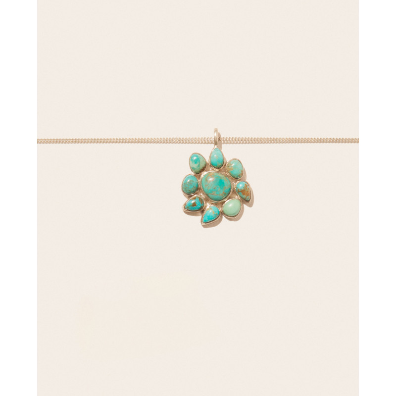 PASCALE MONVOISIN Orso N°1 Collier 9-karat gold and 14-karat rose gold,  turquoise and diamond necklace