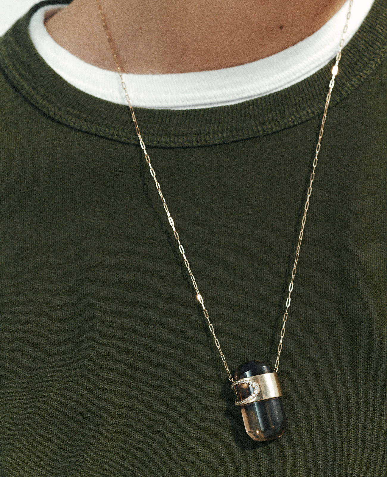 GIGI N°2 SMOKY QUARTZ necklace pascale monvoisin jewelry paris